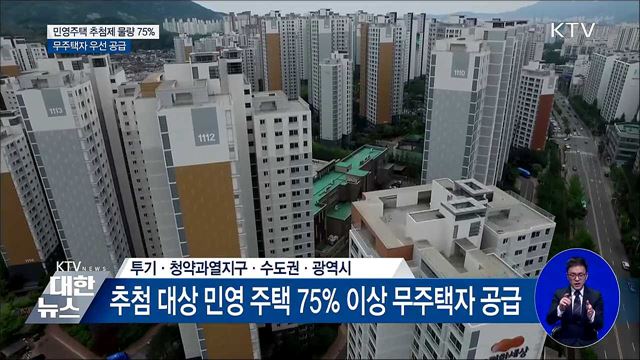 오늘부터 '추첨제 75%', 무주택자 우선 공급