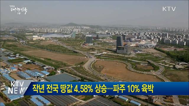 작년 전국 땅값 4.58&#37; 상승···파주 10&#37; 육박