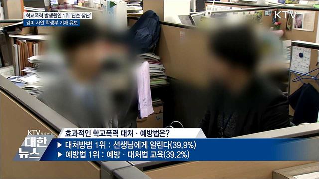 학교폭력 발생 원인 1위 &#39;단순한 장난&#39;