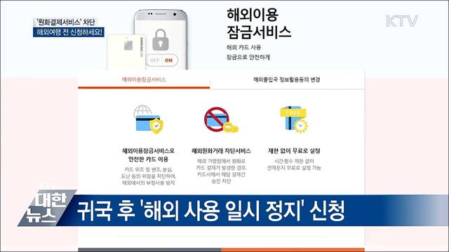 해외여행 전 &#39;원화결제서비스&#39; 차단 신청하세요