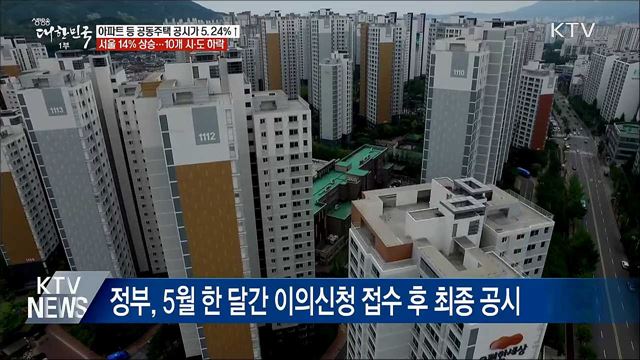 전국 공동주택 공시가 5.24&#37; 인상