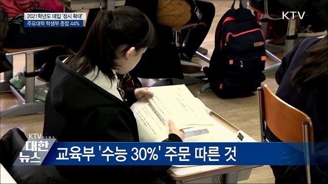 2021학년도 대입 &#39;정시 비율&#39; 소폭 증가