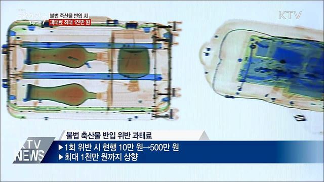 &#34;불법 축산물 반입 과태료 최대 1천만 원&#34;