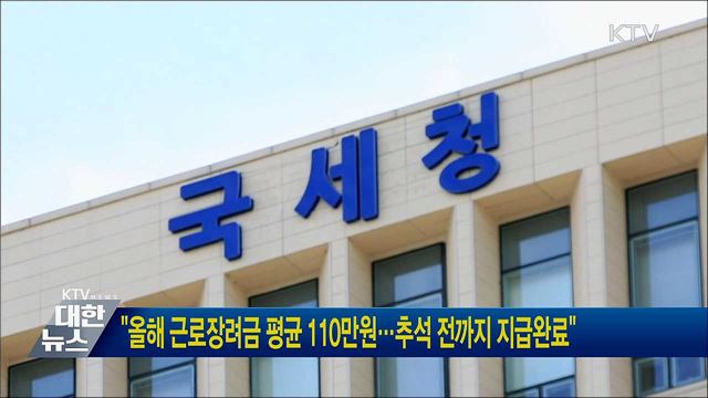 "올해 근로장려금 평균 110만원···추석 전까지 지급완료"