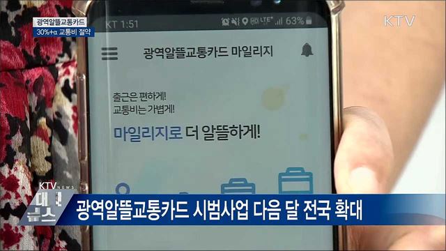 30&#37;+α 교통비 절약 &#39;광역알뜰교통카드&#39;
