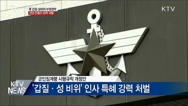 &#39;軍 갑질&#39; 가담·은폐하면 강력 처벌