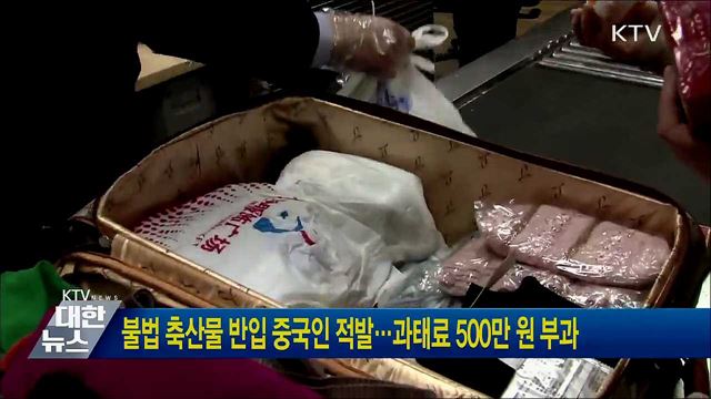 불법 축산물 반입 중국인 적발···과태료 500만 원 부과