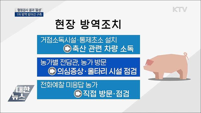 특별관리지역 돼지 혈청검사 '음성'···현장방역 '총력'