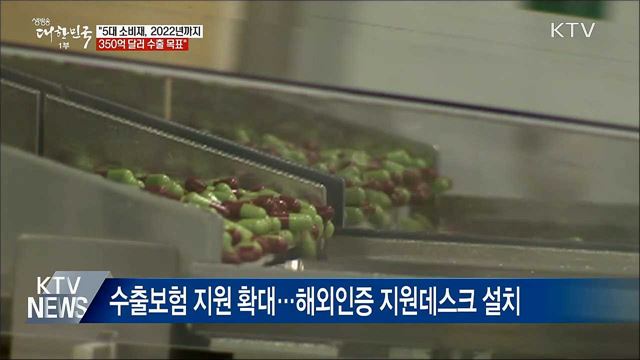 &#34;5대 소비재 수출액, 2022년 350억 달러 목표&#34;