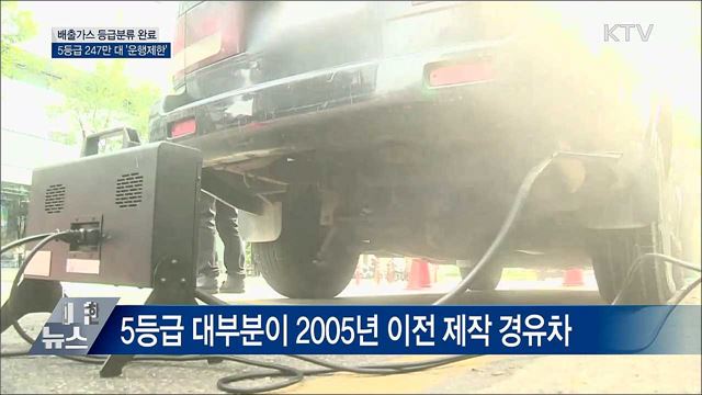 배출가스 등급분류 완료···5등급 247만 대 &#39;운행제한&#39;