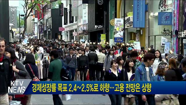 경제성장률 목표 2.4∼2.5&#37;로 하향···고용 전망은 상향