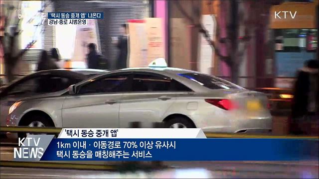 &#39;택시 동승 중개 앱&#39; 나온다···강남·종로 시범운영