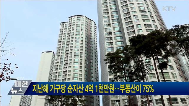 지난해 가구당 순자산 4억 1천만원···부동산이 75&#37;