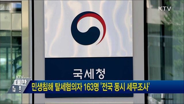 민생침해 탈세혐의자 163명 '전국 동시 세무조사'