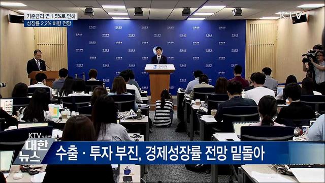 기준금리 연 1.5&#37;로 인하···성장률 2.2&#37; 하향조정