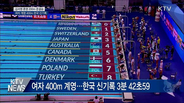 김서영 혼영 200m 준결승···여자계영 400m 한국 신기록