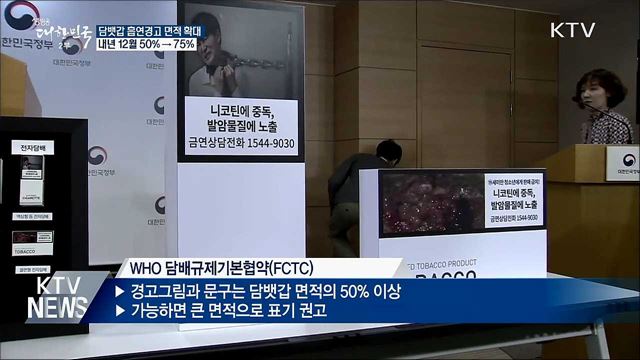 담뱃갑 흡연경고 면적 50&#37; → 75&#37;로 확대