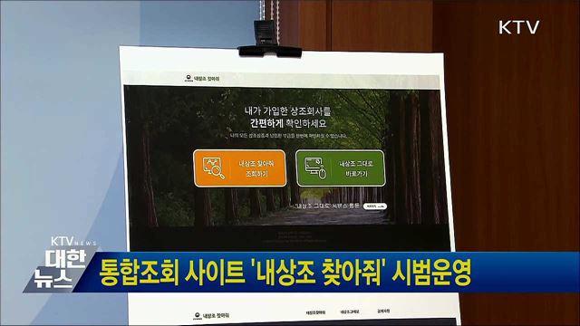 통합조회 사이트 '내상조 찾아줘' 시범운영