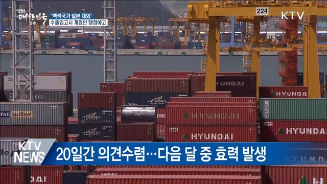 &#39;백색국가 日 제외&#39; 고시 행정예고···다음 달 시행