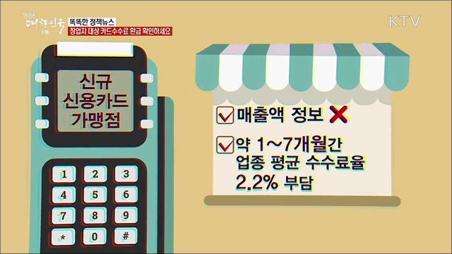 창업자 대상 카드수수료 환급 확인하세요 [똑똑한 정책뉴스]