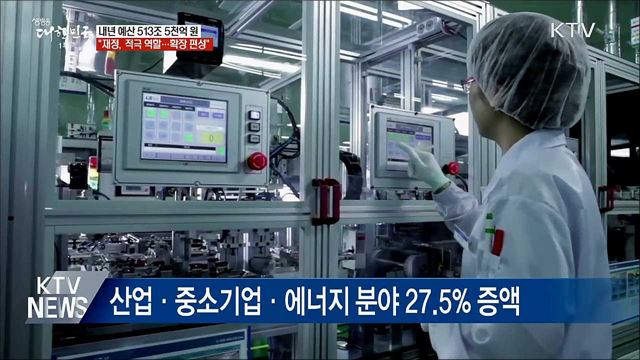 내년 예산 513조 5천억 원···"확장적 편성" 