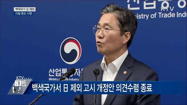 이달 중순 백색국가서 일본 제외 시행될 듯