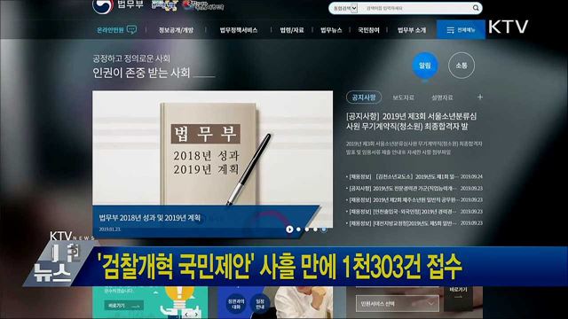 &#39;검찰개혁 국민제안&#39; 사흘 만에 1천303건 접수