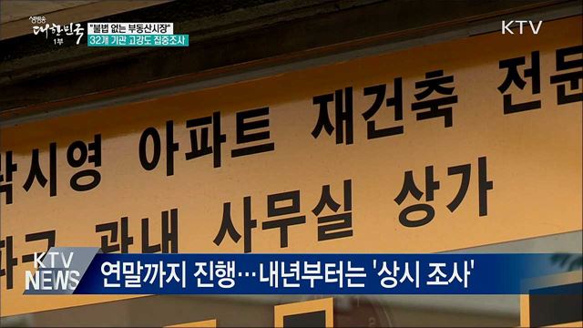 &#34;불법 없는 부동산시장&#34;···고강도 집중조사