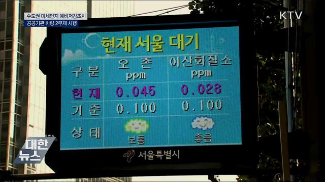 수도권 미세먼지 예비저감조치···공공기관 차량 2부제