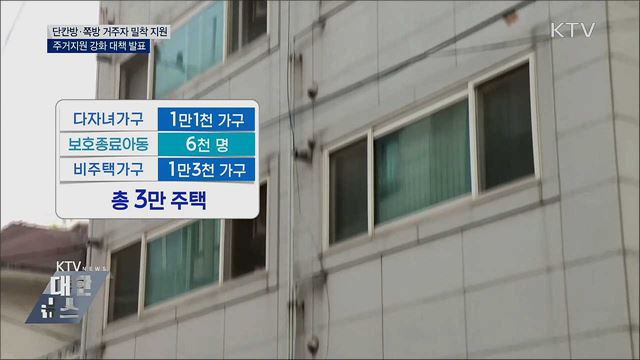 단칸방·쪽방 밀착 지원···주거지원 추가 대책 발표