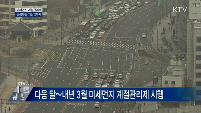 12월~내년 3월 수도권·광역시 공공부문 차량 2부제