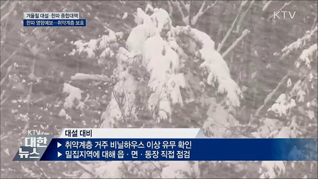 겨울철 대설·한파 종합대책···한파 영향예보