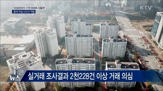 &#39;미성년자가 11억 아파트 사들여&#39;···탈세 의심 532건 적발