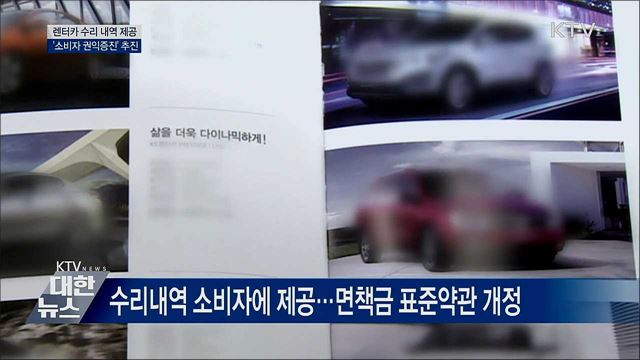 렌터카 수리 내역 제공···'소비자 권익증진' 추진