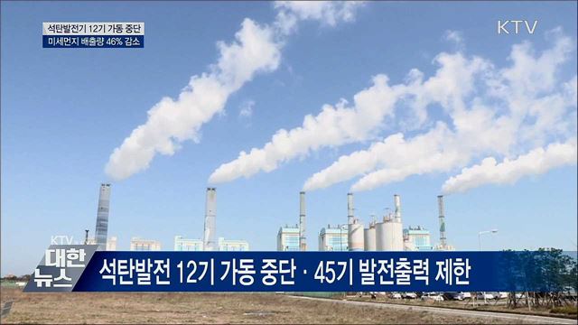 석탄발전기 가동 중단···미세먼지 배출량 46&#37; 감소