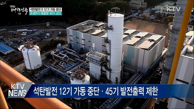 석탄발전기 가동 중단···미세먼지 배출량 46&#37; 감소