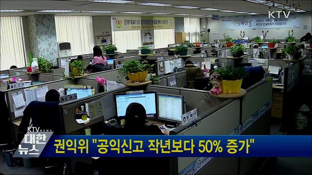 권익위 &#34;공익신고 작년보다 50&#37; 증가&#34;