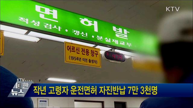 작년 고령자 운전면허 자진반납 7만3천명