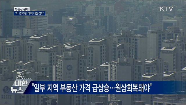 "부동산 강력대책 끊임없이 내놓을 것"
