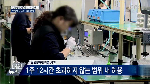 '업무량 급증'도 주 52시간 초과 근무 허용