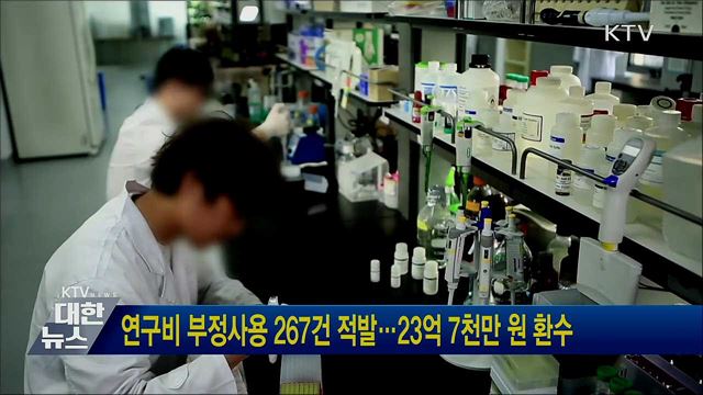 연구비 부정사용 267건 적발···23억 7천만 원 환수