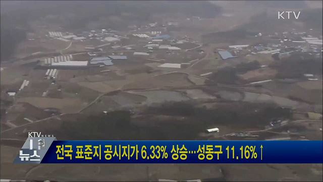 전국 표준지 공시지가 6.33&#37; 상승···성동구 11.16&#37;↑