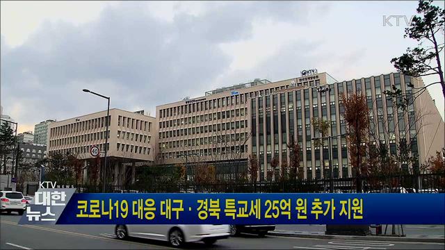 코로나19 대응 대구·경북 특교세 25억 원 추가 지원