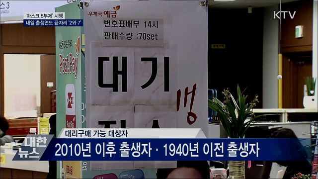 &#39;마스크 5부제&#39;···내일은 출생연도 끝자리 &#39;2와 7&#39;