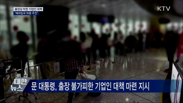 문 대통령 "기업인 예외입국 허용 추진" 지시