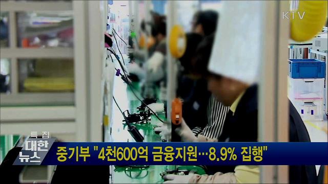 중기부 &#34;4천600억 금융지원···8.9&#37; 집행&#34;