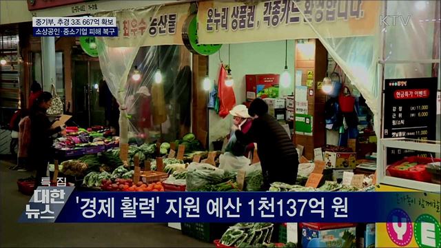 소상공인·중소기업 지원 추경 3조667억 원