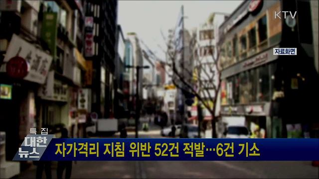 자가격리 지침 위반 52건 적발···6건 기소