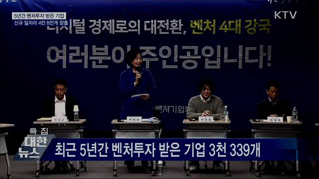 최근 5년 벤처투자 4만 8천여 개 일자리 창출