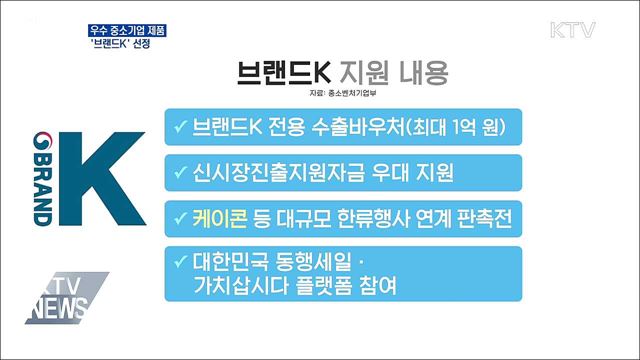 우수 중소기업 제품 &#39;브랜드K&#39; 선정